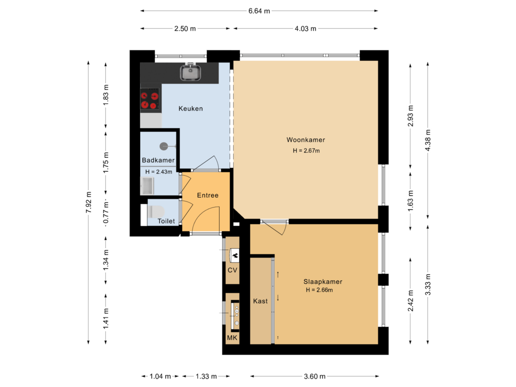 Bekijk plattegrond van Eerste verdieping van Schulpweg 33-B