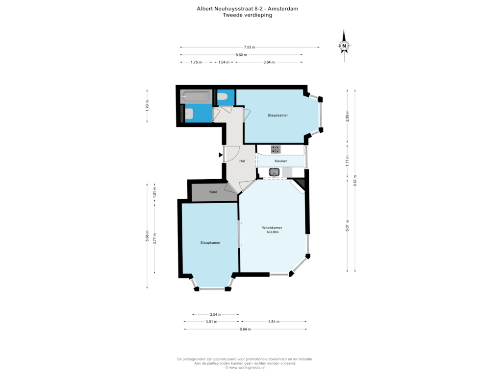 Bekijk plattegrond van First floor van Albert Neuhuysstraat 8-2