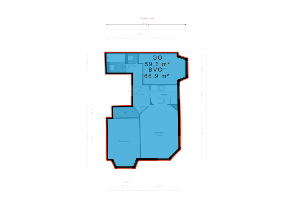 Bekijk plattegrond van NEN plattegrond van Albert Neuhuysstraat 8-2