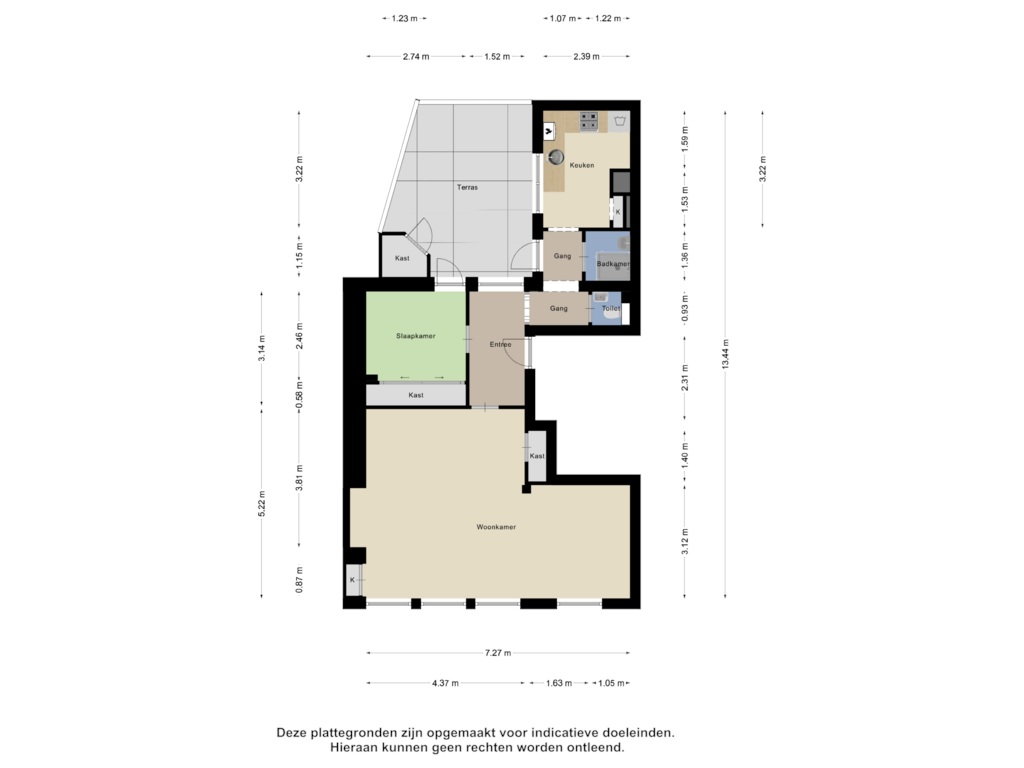 Bekijk plattegrond van Appartement van Kerkstraat 21-A