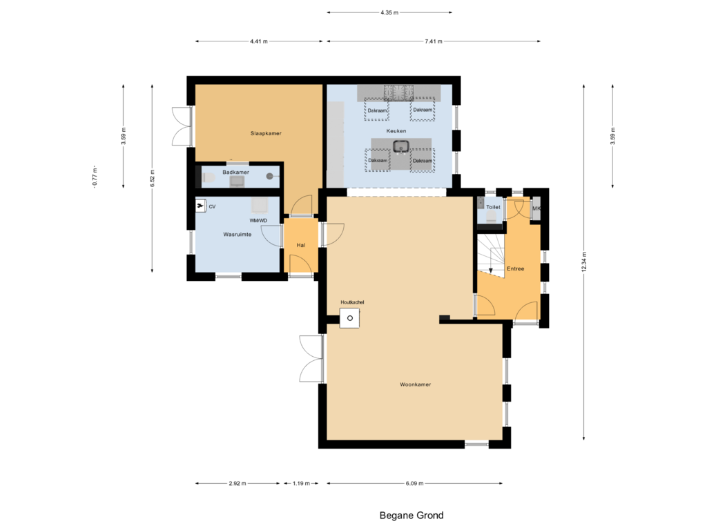 View floorplan of Begane Grond of Gentstraat 16