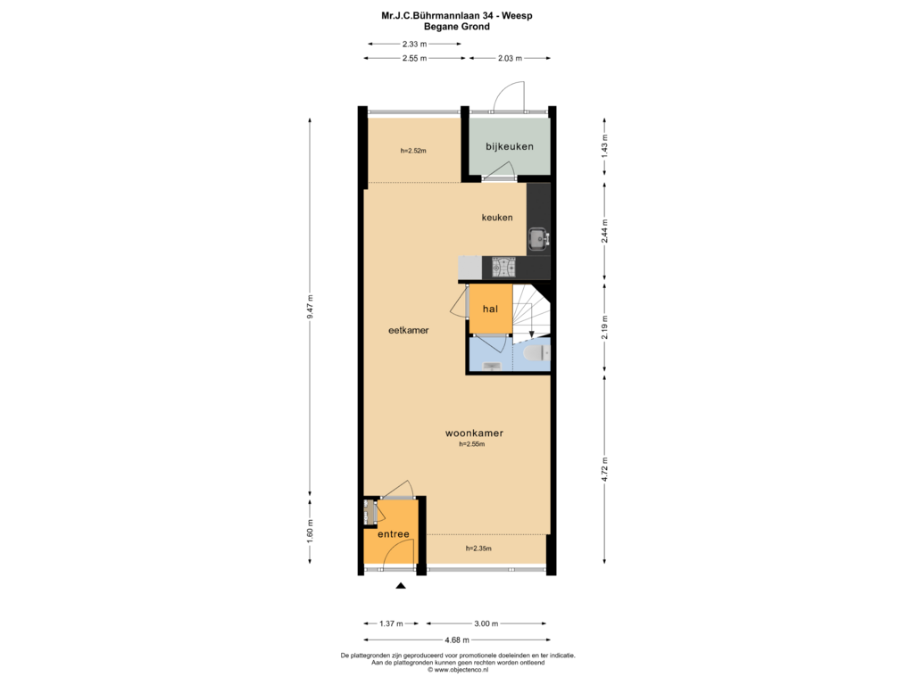 Bekijk plattegrond van BEGANE GROND van Mr.J.C.Bührmannlaan 34