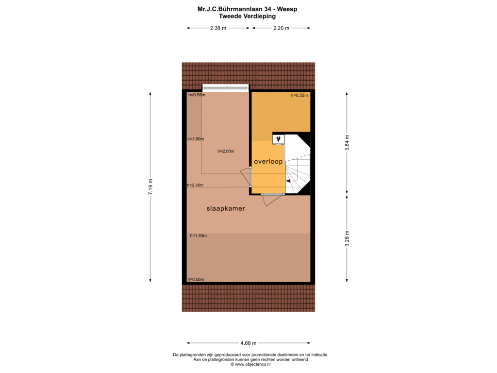 Bekijk plattegrond van TWEEDE VERDIEPING van Mr.J.C.Bührmannlaan 34