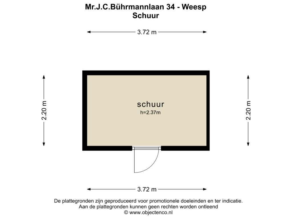 Bekijk plattegrond van SCHUUR van Mr.J.C.Bührmannlaan 34