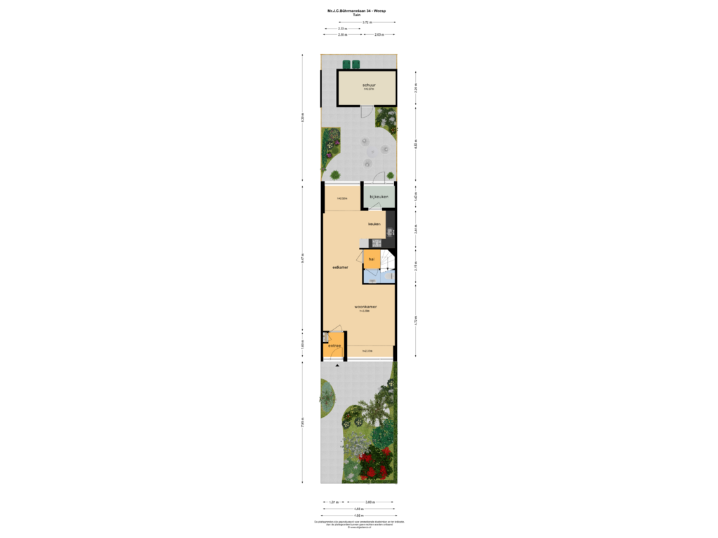 Bekijk plattegrond van TUIN van Mr.J.C.Bührmannlaan 34