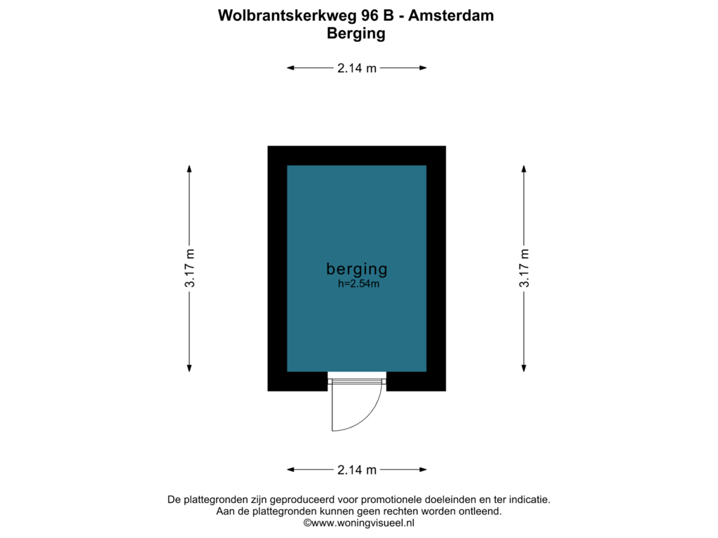 View floorplan of BERGING of Wolbrantskerkweg 96-B