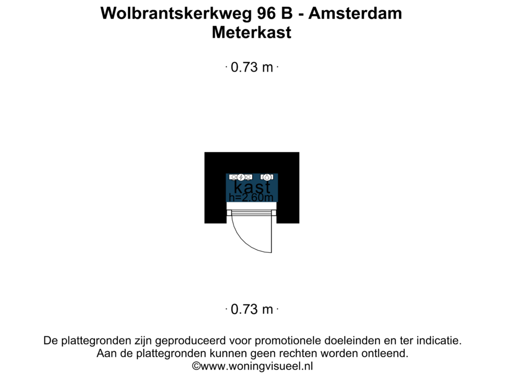 View floorplan of METERKAST of Wolbrantskerkweg 96-B