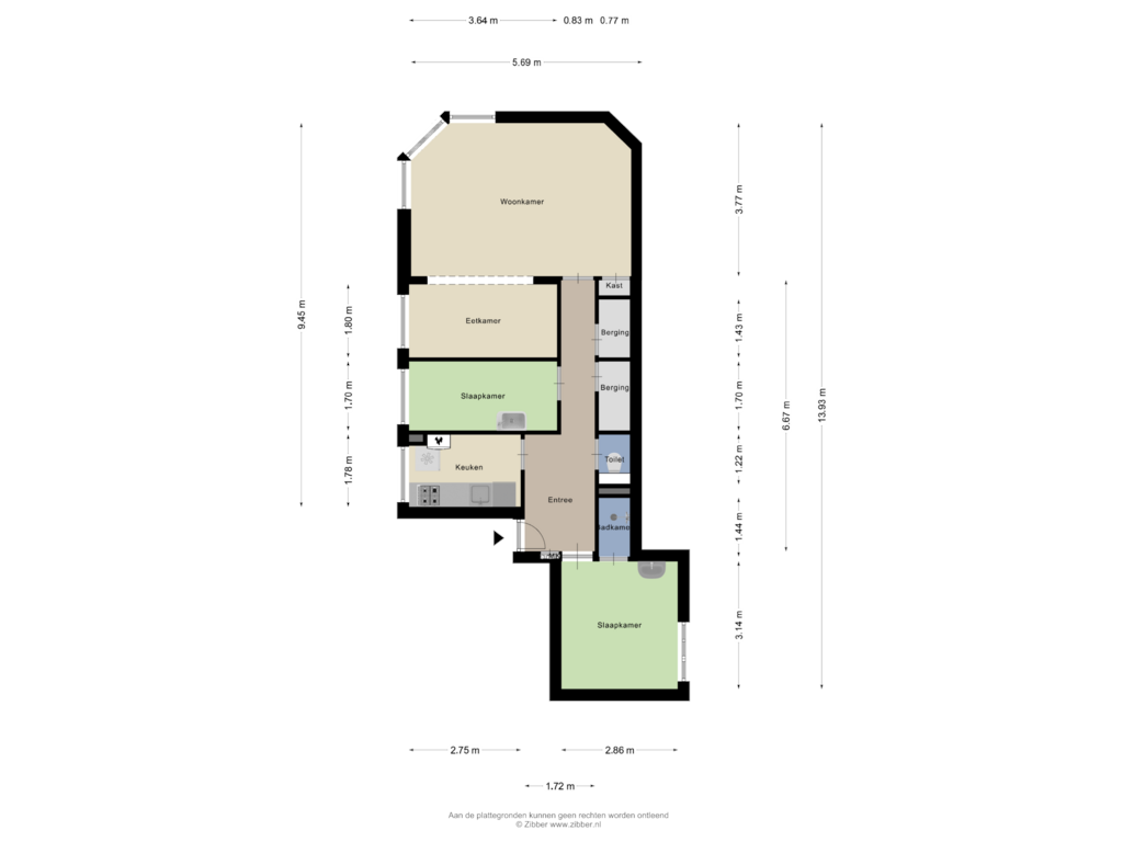 Bekijk plattegrond van Appartement van Adriaan van Bergenstraat 1-1