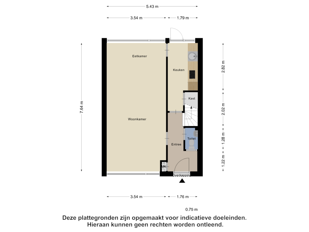 Bekijk plattegrond van Begane Grond van Kievitstraat 28