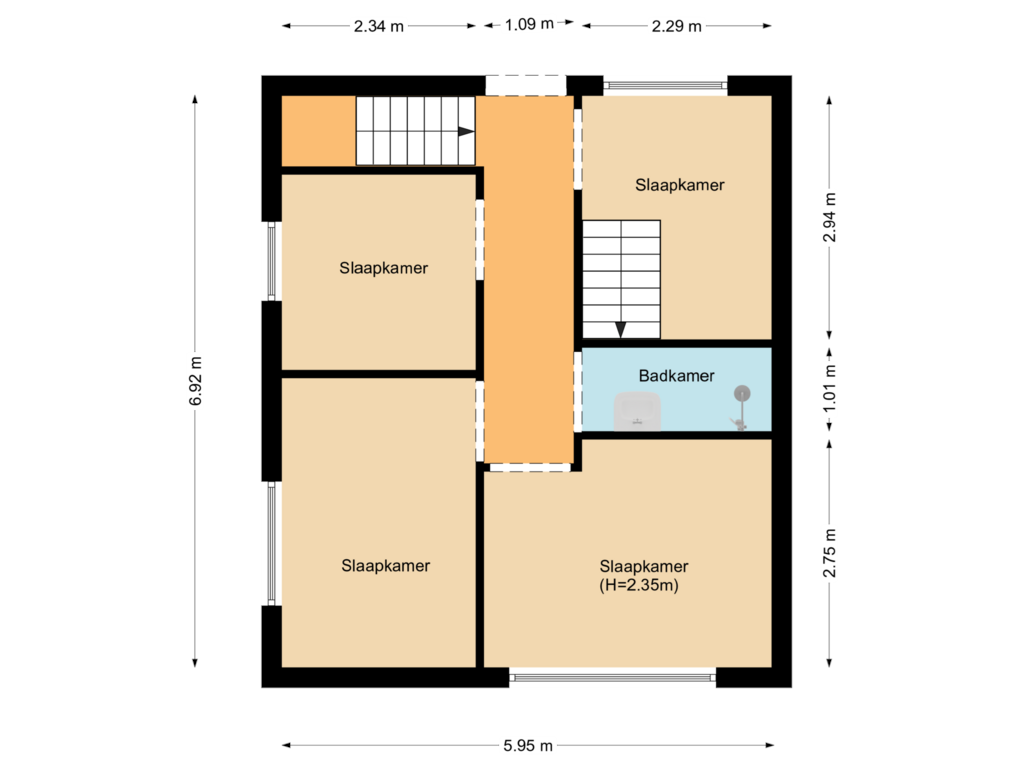 Bekijk plattegrond van Floor 1 van Zuiderstraat 17