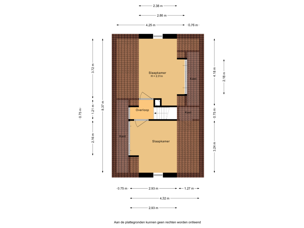 View floorplan of 1e verdieping of Krachtighuizerkern 24