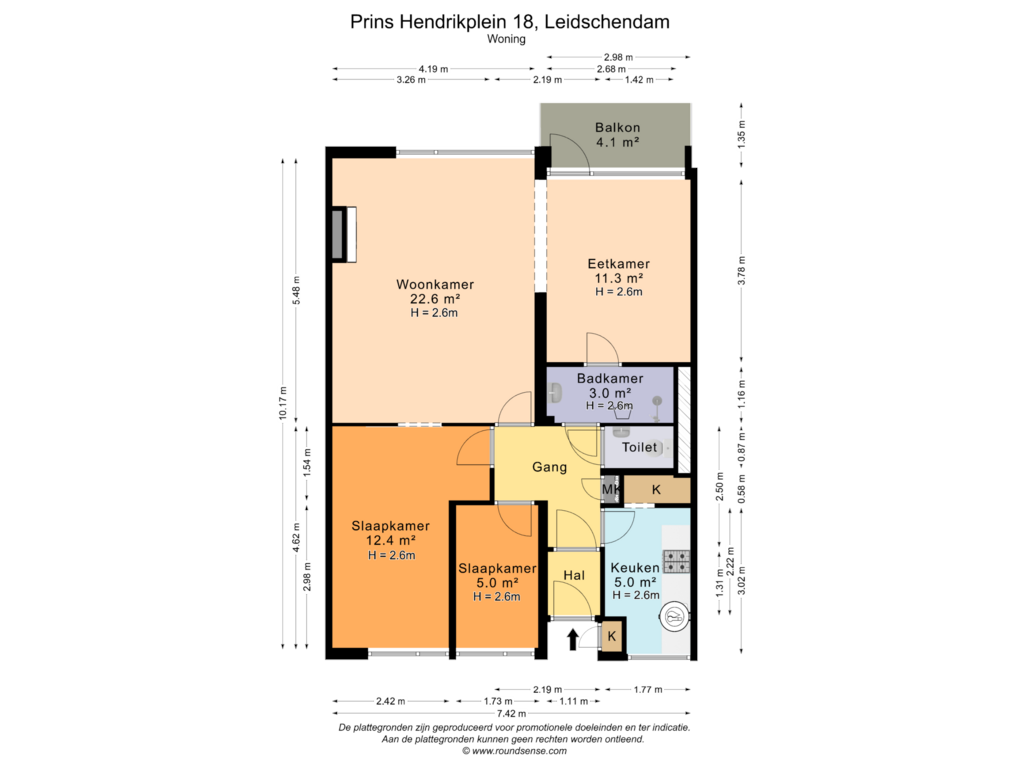 View floorplan of Woning of Prins Hendrikplein 18