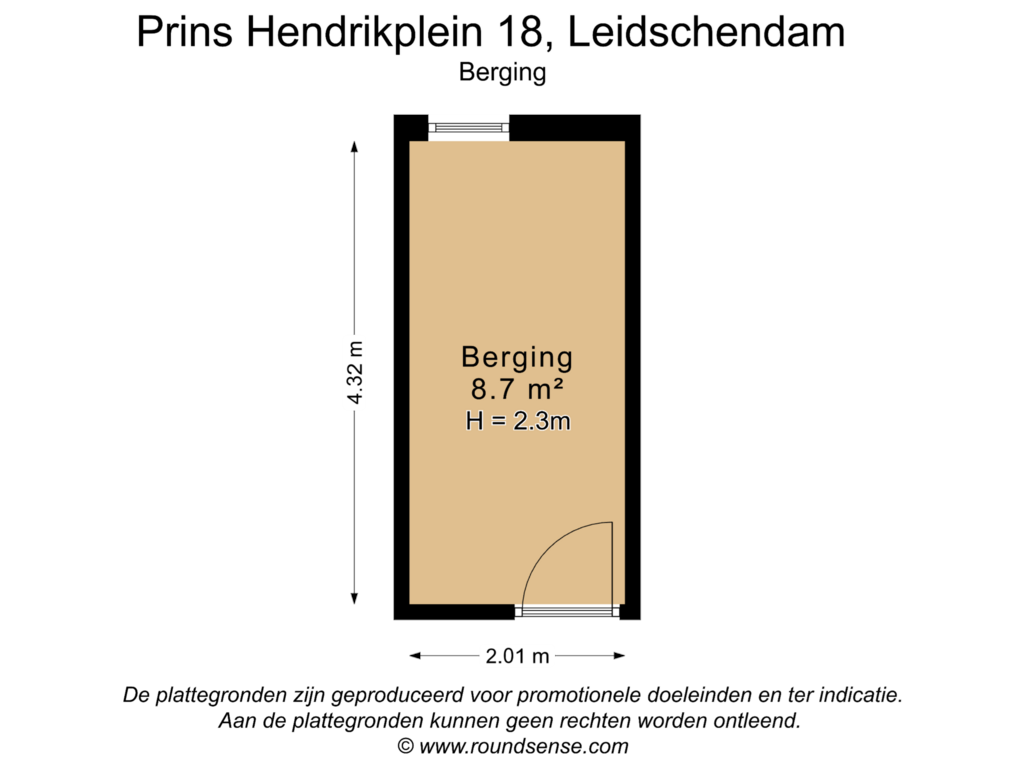 View floorplan of Berging of Prins Hendrikplein 18