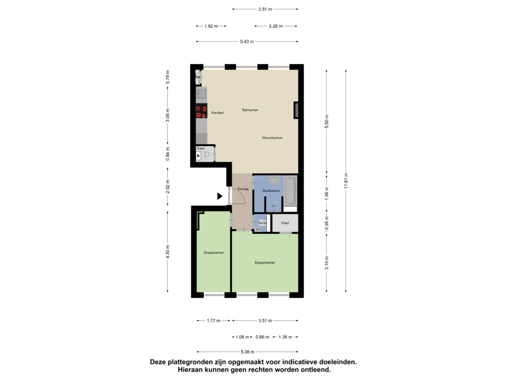 Bekijk plattegrond van Appartement van Eerste Van Swindenstraat 32-2