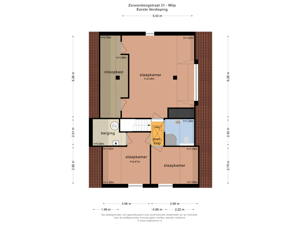 View floorplan of Eerste Verdieping of Zonnenbergstraat 31