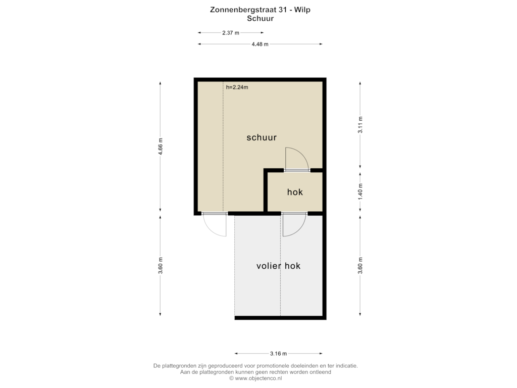 View floorplan of Schuur of Zonnenbergstraat 31