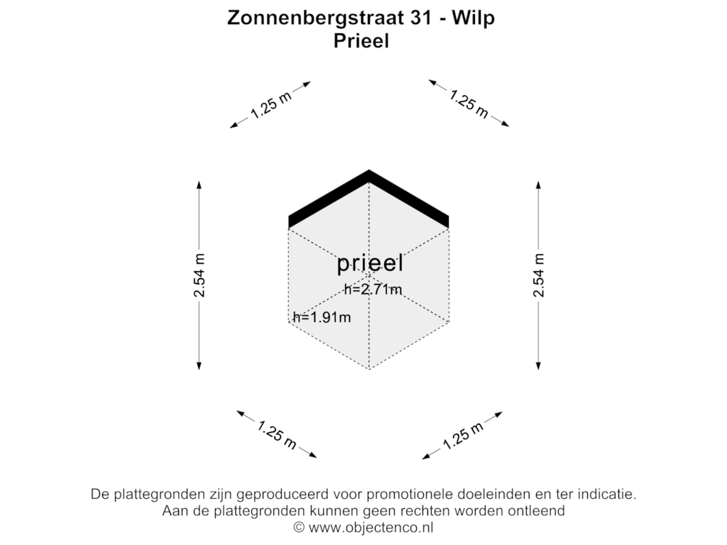 View floorplan of Prieel of Zonnenbergstraat 31