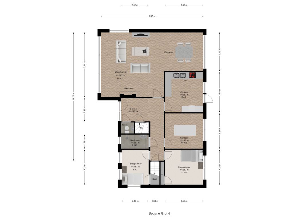 Bekijk plattegrond van Begane Grond van M.C.Verloopweg 32-D