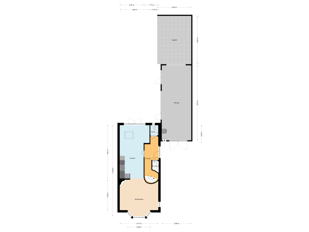 Bekijk plattegrond van Begane grond van Beckeringhstraat 14