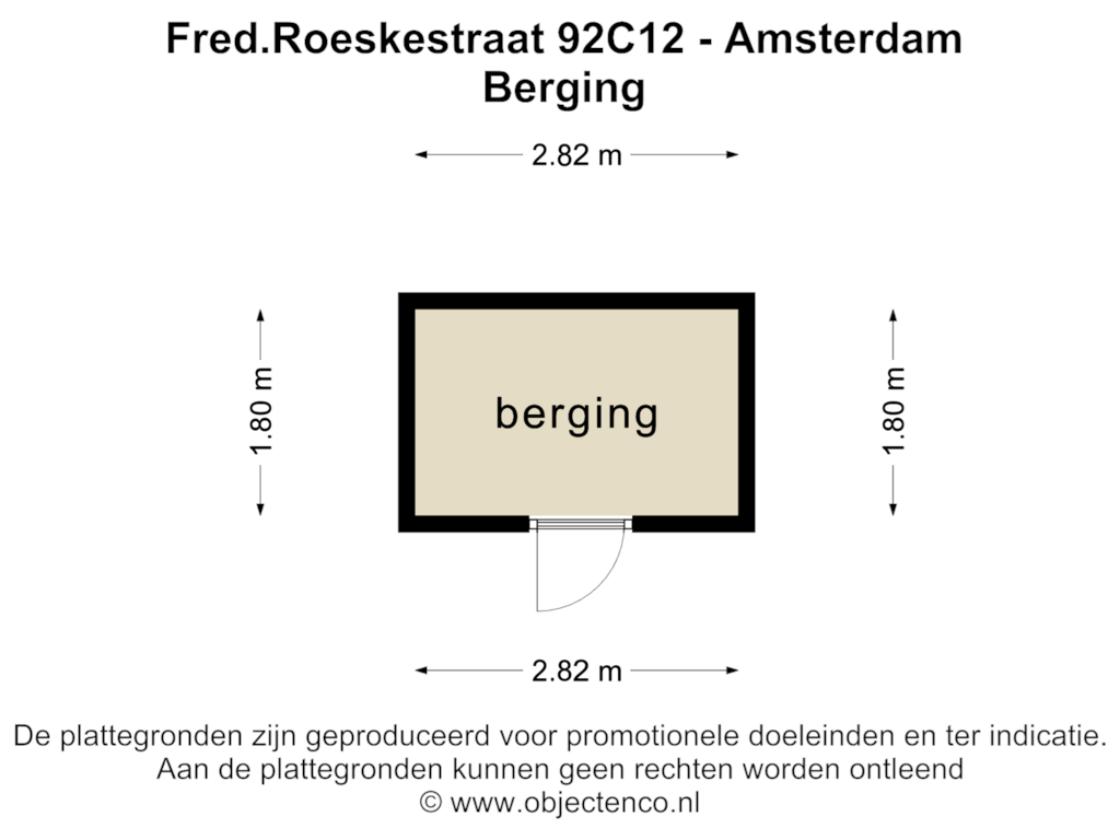 View floorplan of BERGING of Fred. Roeskestraat 92-C12