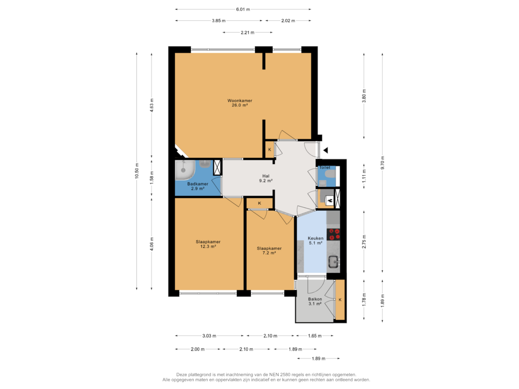 Bekijk plattegrond van Appartement van Prins Bernhardlaan 28