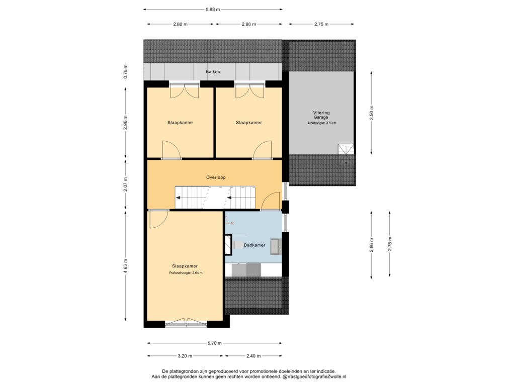 View floorplan of 1e verdieping of Boswalstraat 19