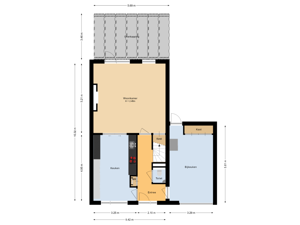 Bekijk plattegrond van Begane grond van Schierstins 3