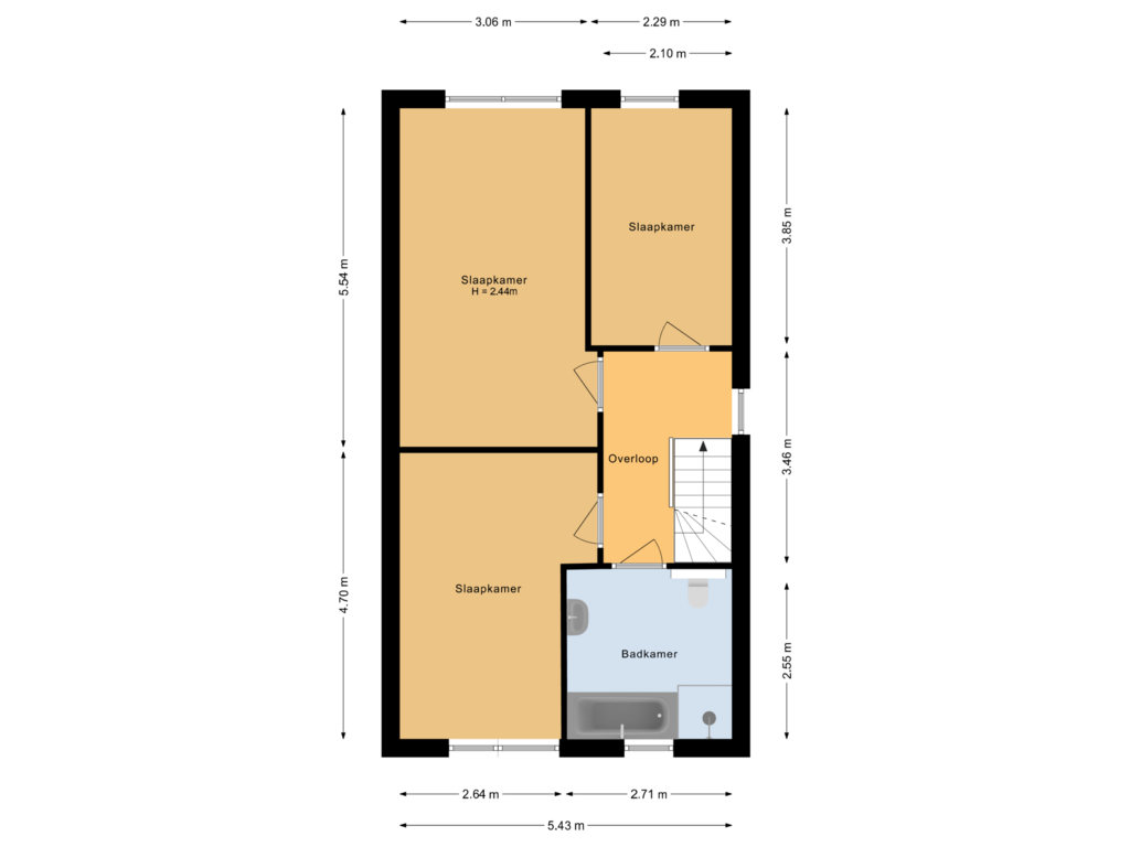 Bekijk plattegrond van Eerste verdieping van Schierstins 3