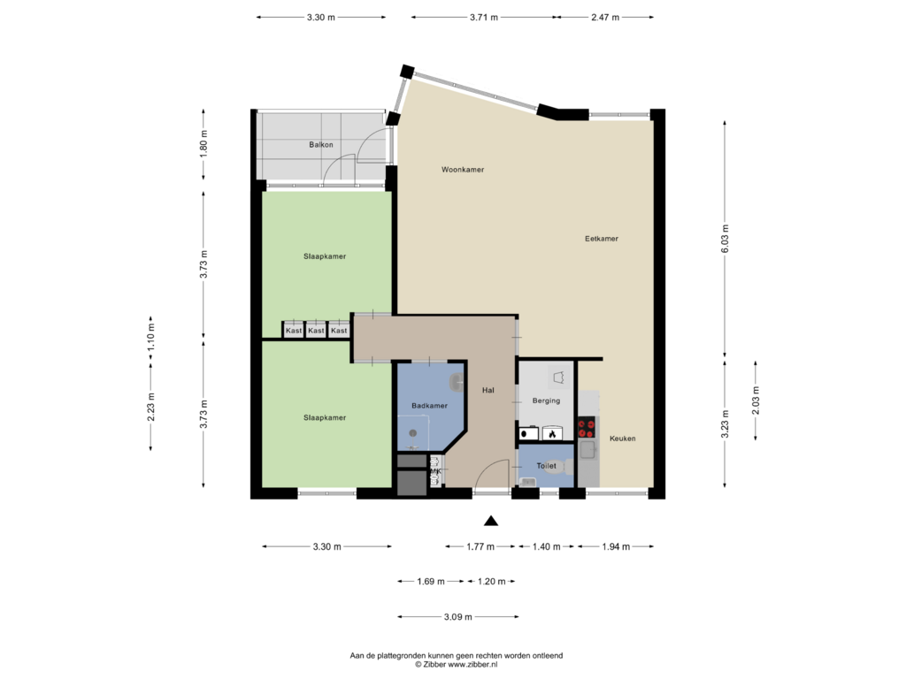 Bekijk plattegrond van Appartement van Meint Veningastraat 3-F