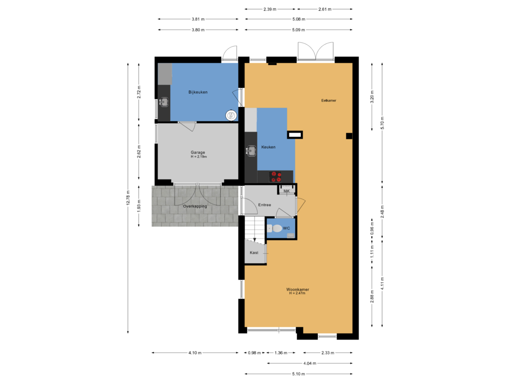 Bekijk plattegrond van Begane grond van It Perron 14