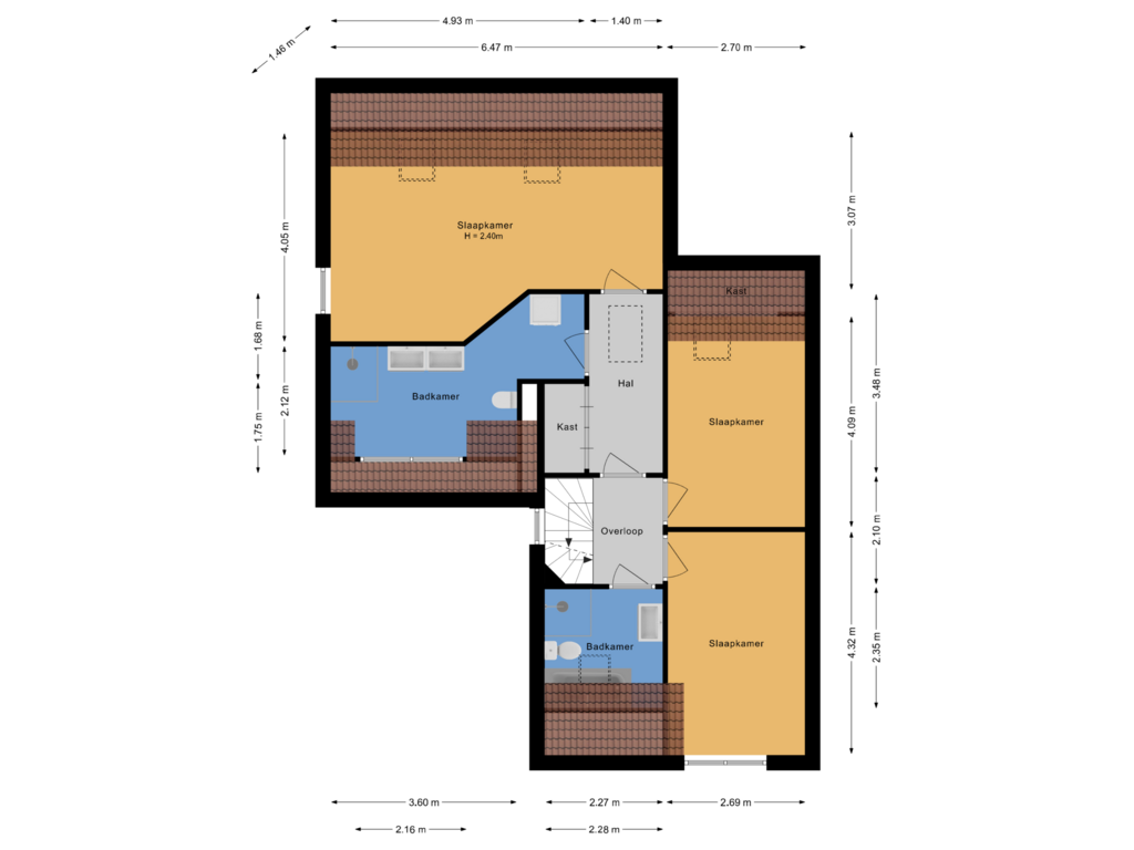 Bekijk plattegrond van Eerste verdieping van It Perron 14