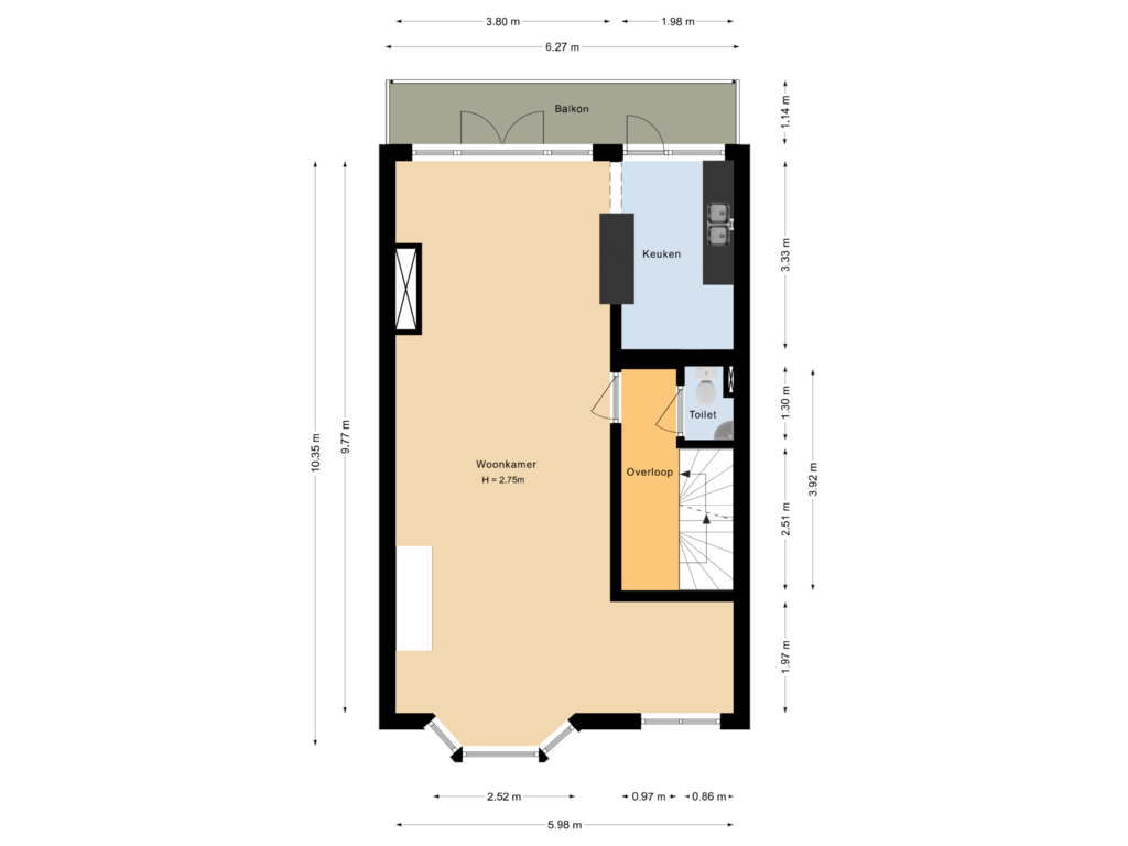 Bekijk plattegrond van Eerste verdieping van De Savornin Lohmanplein 4-A