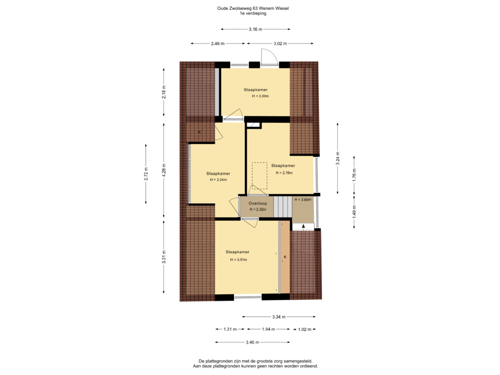 View floorplan of 1e verdieping of Oude Zwolseweg 63