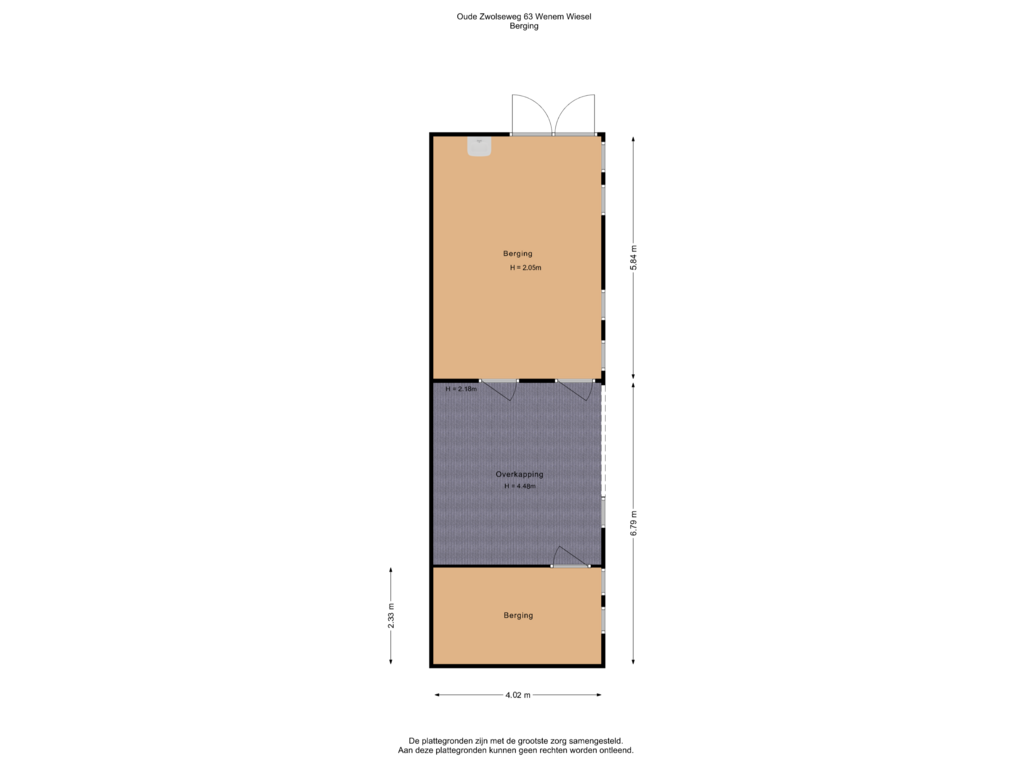 View floorplan of Berging of Oude Zwolseweg 63