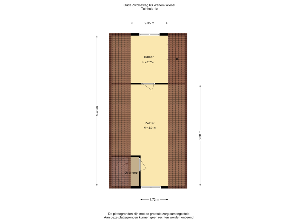 View floorplan of Tuinhuis 1e of Oude Zwolseweg 63