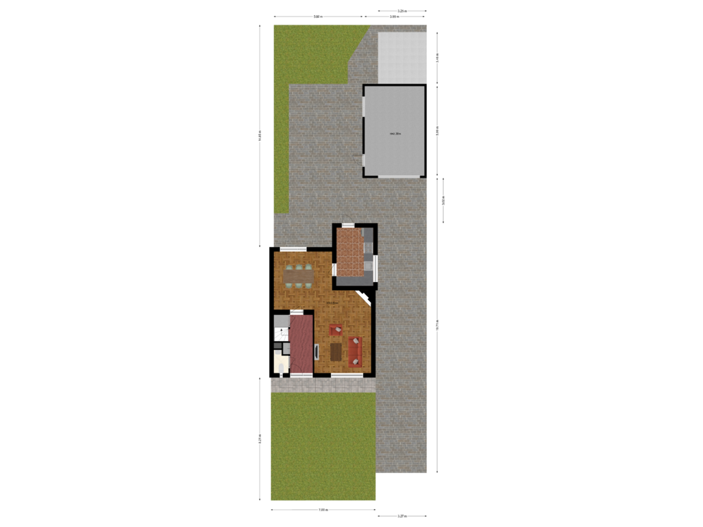 Bekijk plattegrond van Situatie van van Rechterenlaan 14