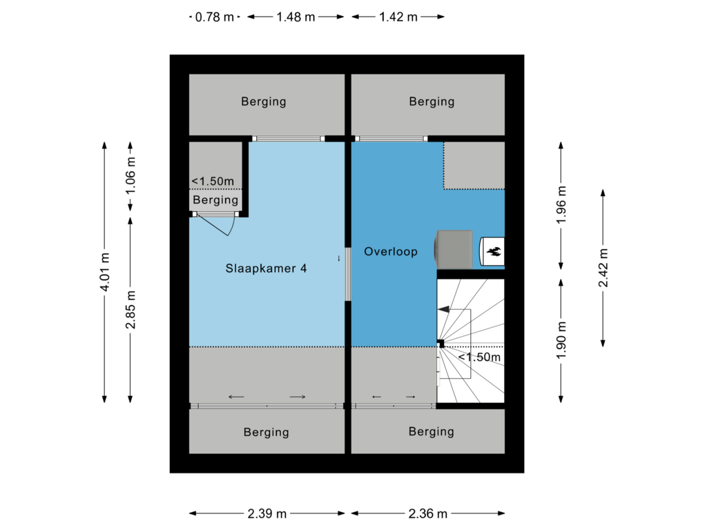 Bekijk plattegrond van Tweede verdieping van Beemke 27