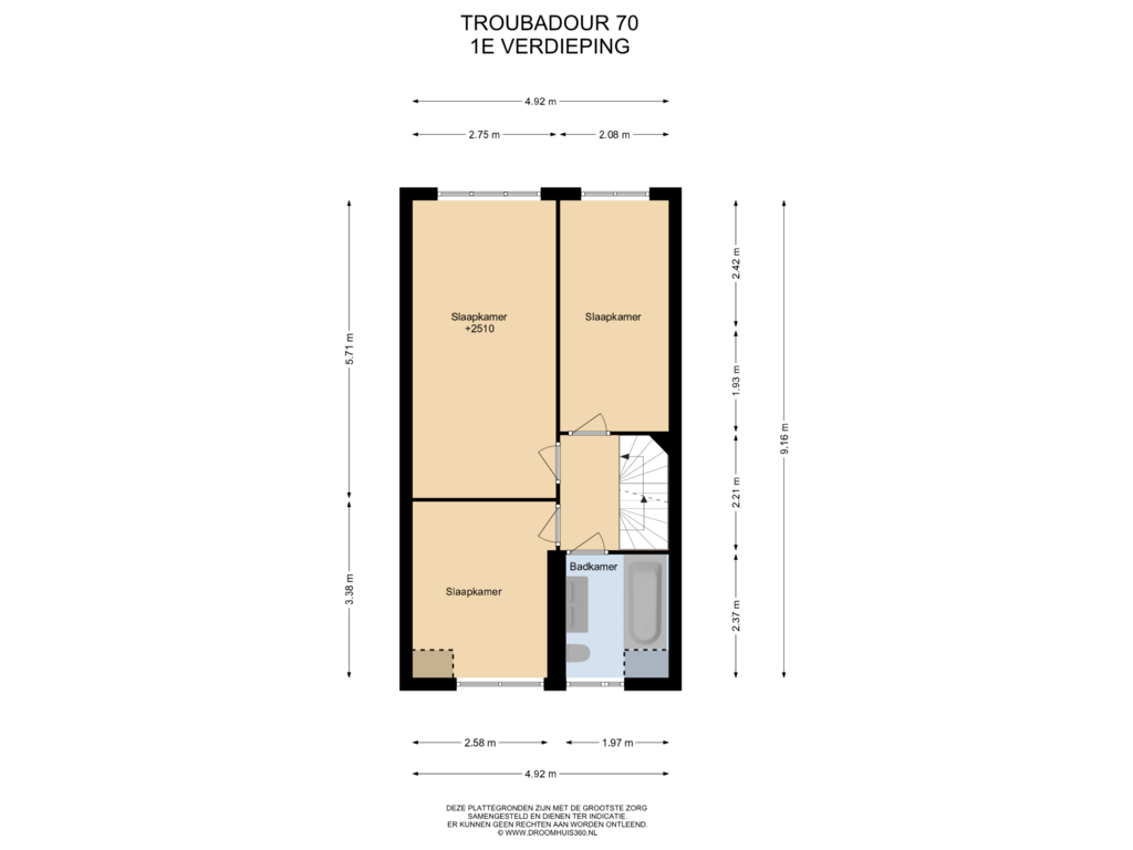 Bekijk plattegrond van 1E Verdieping van Troubadour 70