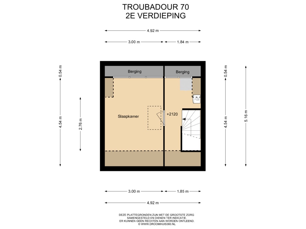 Bekijk plattegrond van 2E Verdieping van Troubadour 70