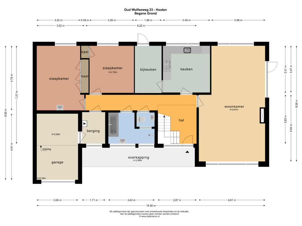 View floorplan of BEGANE GROND of Oud Wulfseweg 23