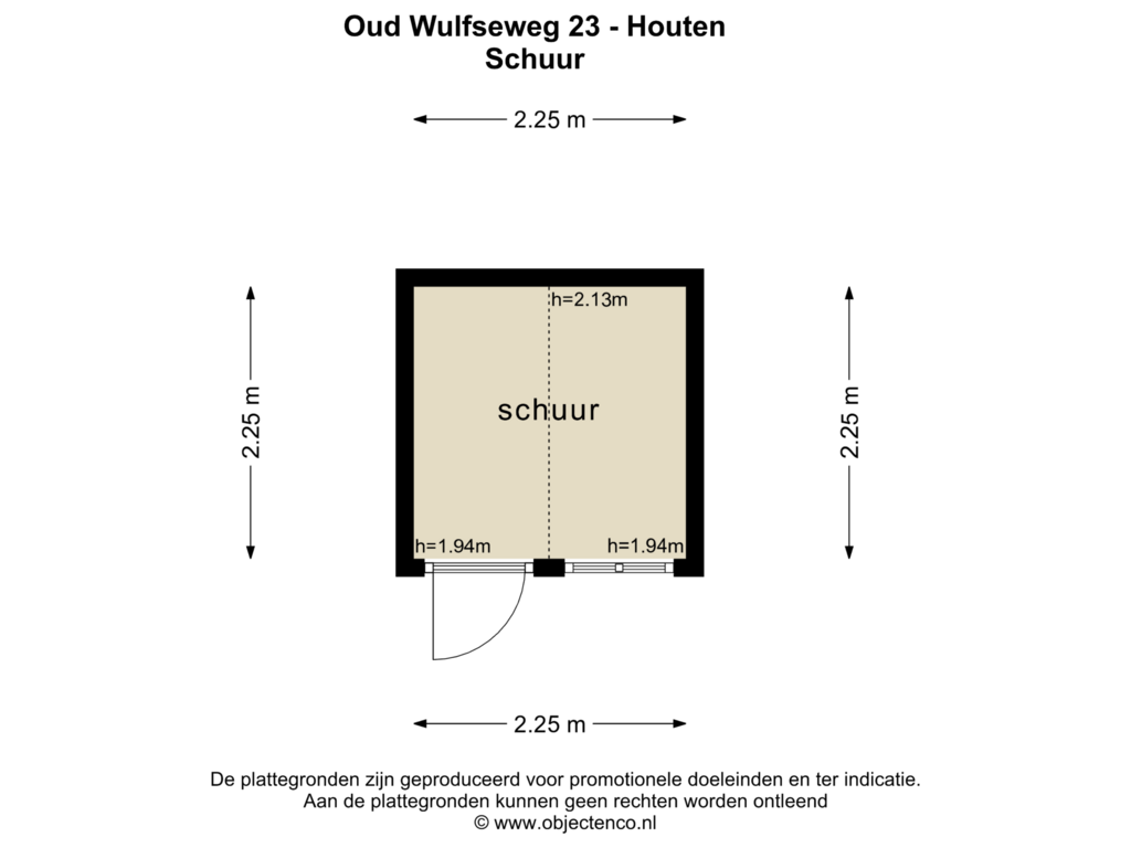 View floorplan of SCHUUR of Oud Wulfseweg 23