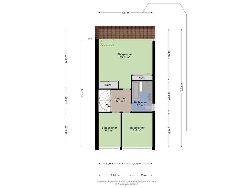 Bekijk plattegrond van Eerste Verdieping van Griffioenlaan 4