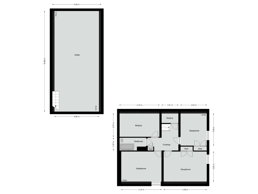 Bekijk plattegrond van Eerste verdieping van Napoleonsweg 41