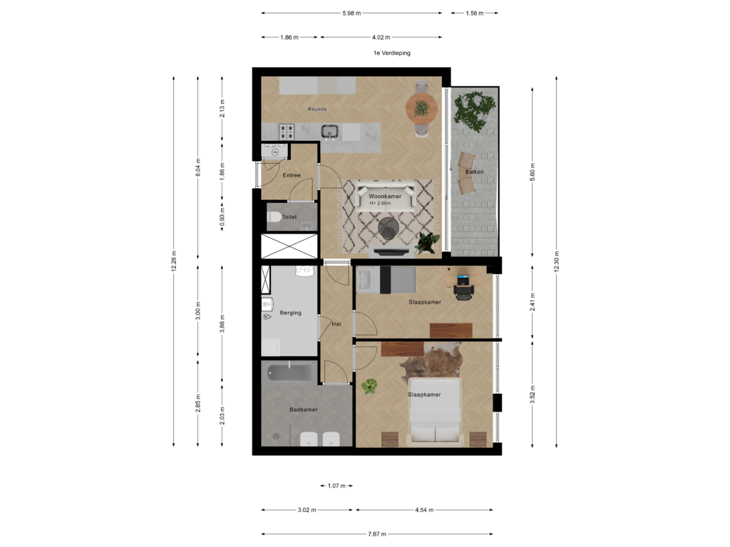 View floorplan of 1e Verdieping of Zodiakplein 16