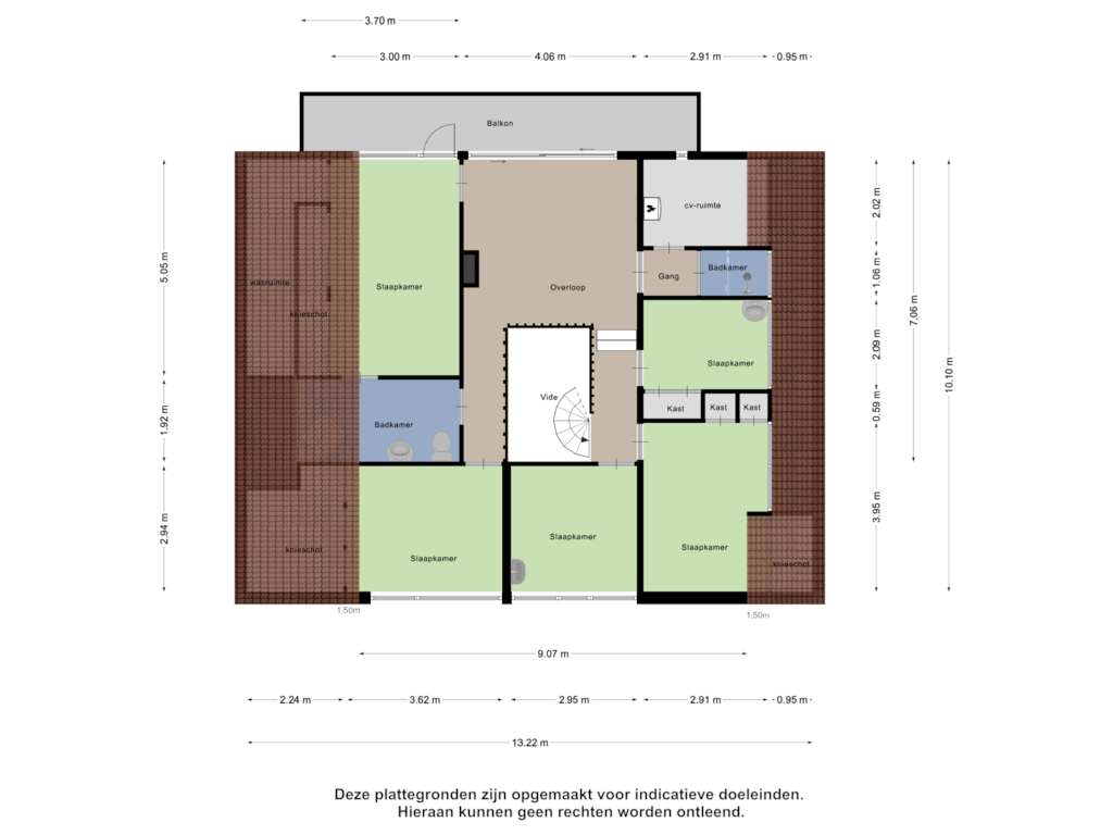 View floorplan of Eerste Verdieping of van Wassenhovenstraat 8