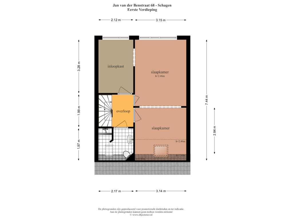 Bekijk plattegrond van Eerste Verdieping van Jan van der Benstraat 68