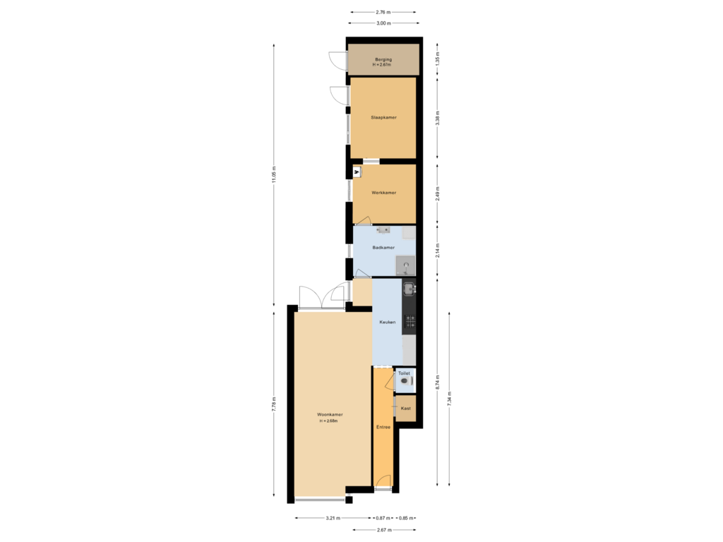 Bekijk plattegrond van Begane grond van Linnaeusstraat 23