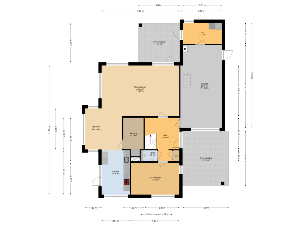 Bekijk plattegrond van Begane grond van Blitsaerderleane 25