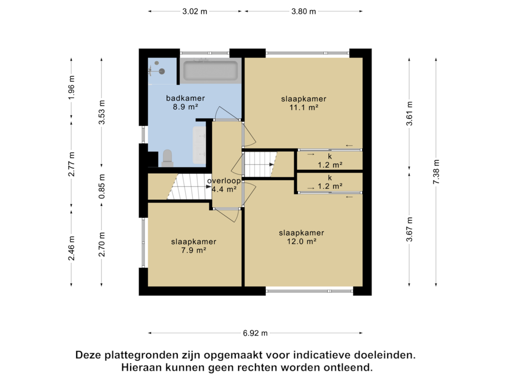 View floorplan of 1e verdieping of Tulpenlaan 29