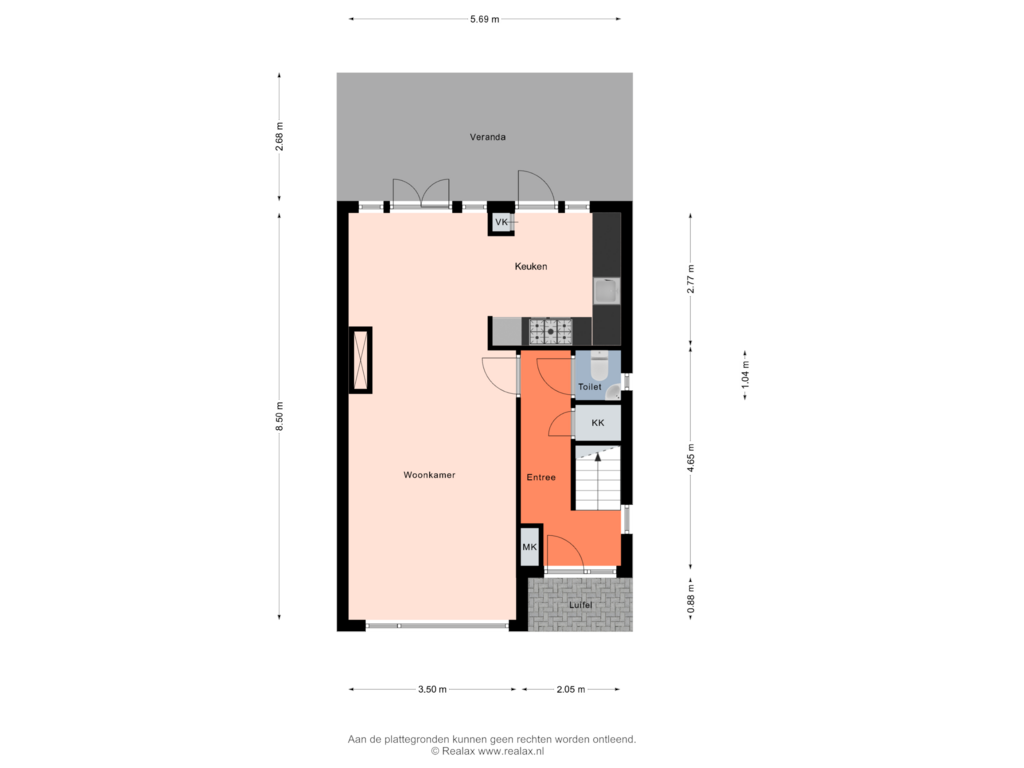 View floorplan of Begane grond of Mr. G. Vixseboxsestraat 37